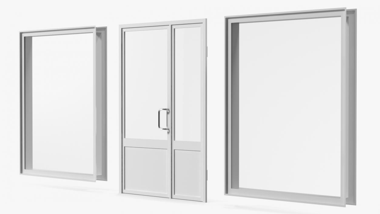 Plastic Door with Window 3D model