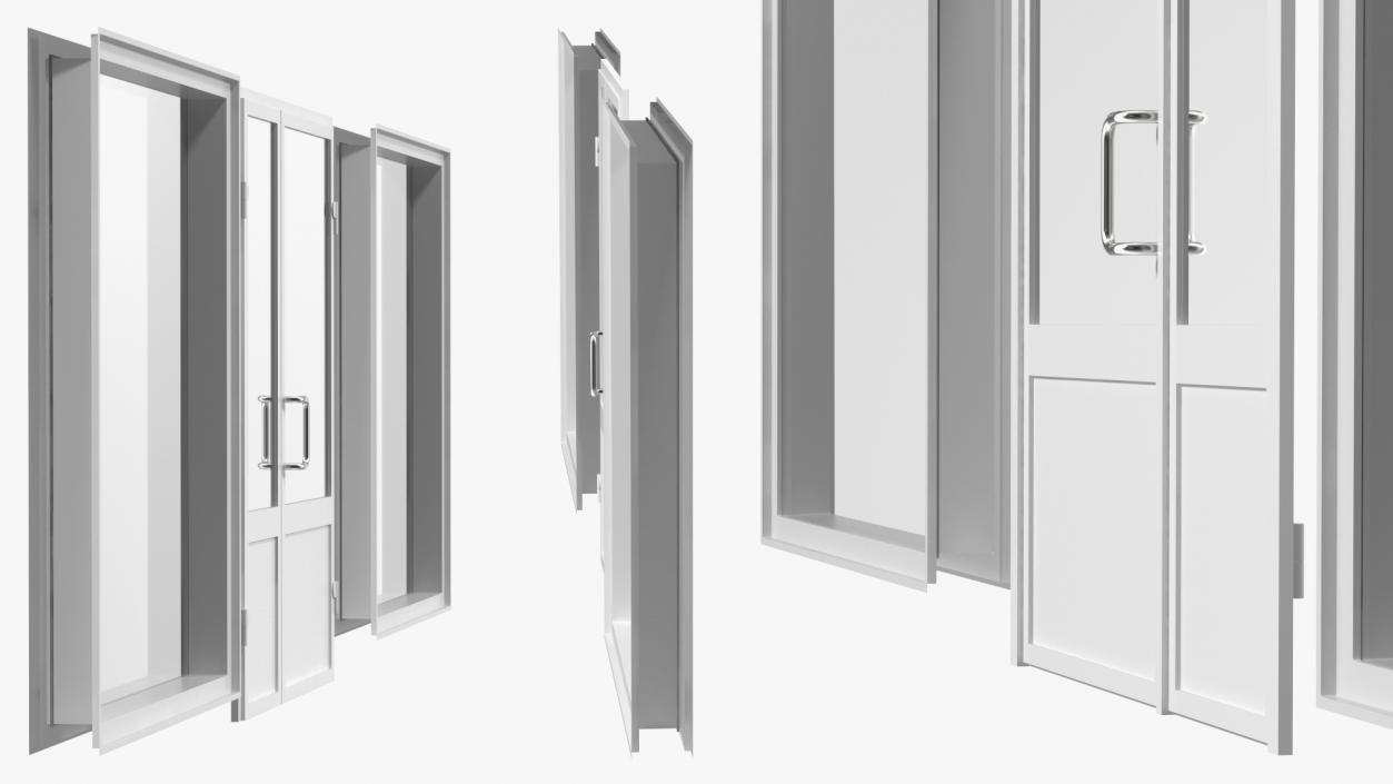 Plastic Door with Window 3D model