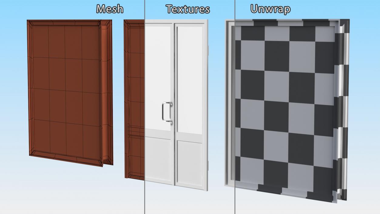 Plastic Door with Window 3D model