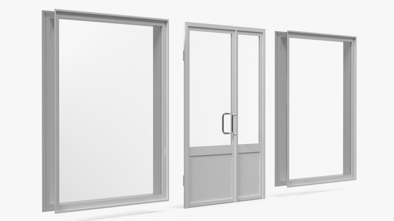 Plastic Door with Window 3D model