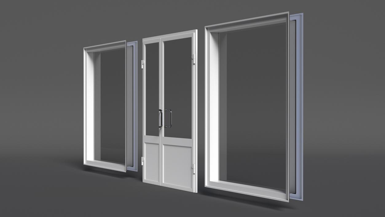 Plastic Door with Window 3D model