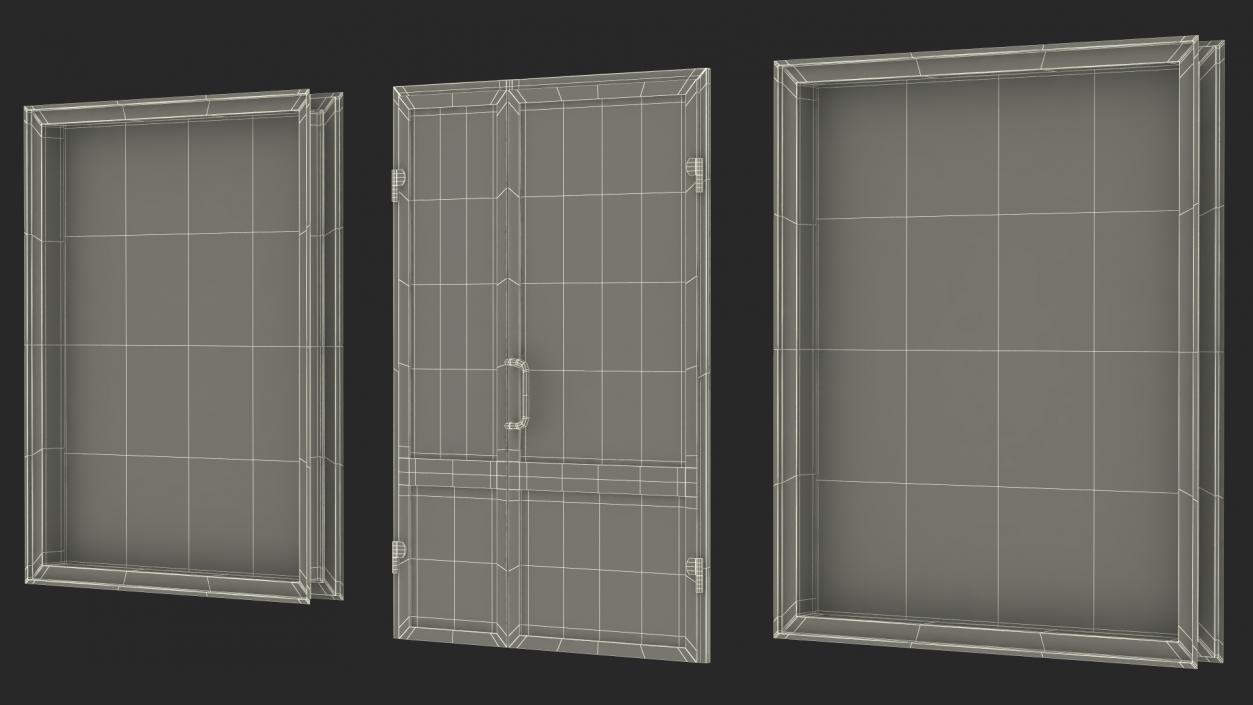 Plastic Door with Window 3D model