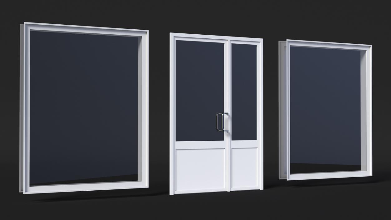 Plastic Door with Window 3D model