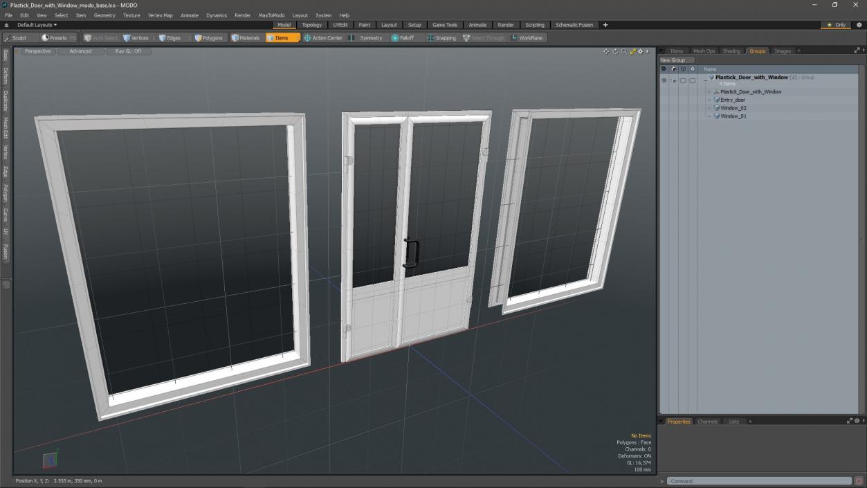 Plastic Door with Window 3D model