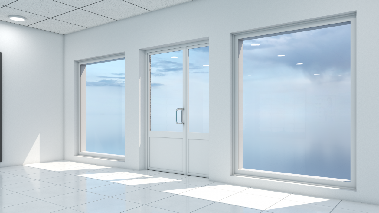 Plastic Door with Window 3D model