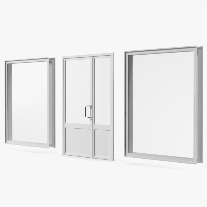 Plastic Door with Window 3D model