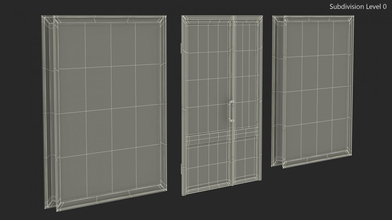 Plastic Door with Window 3D model