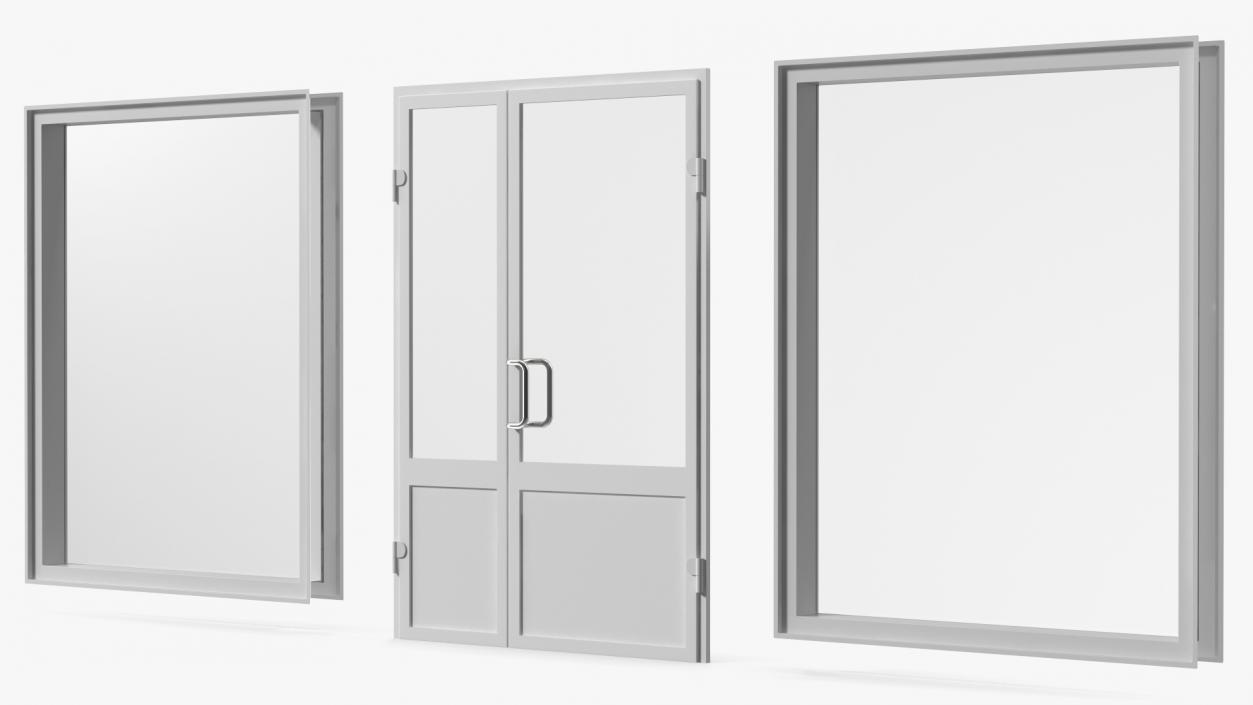 Plastic Door with Window 3D model