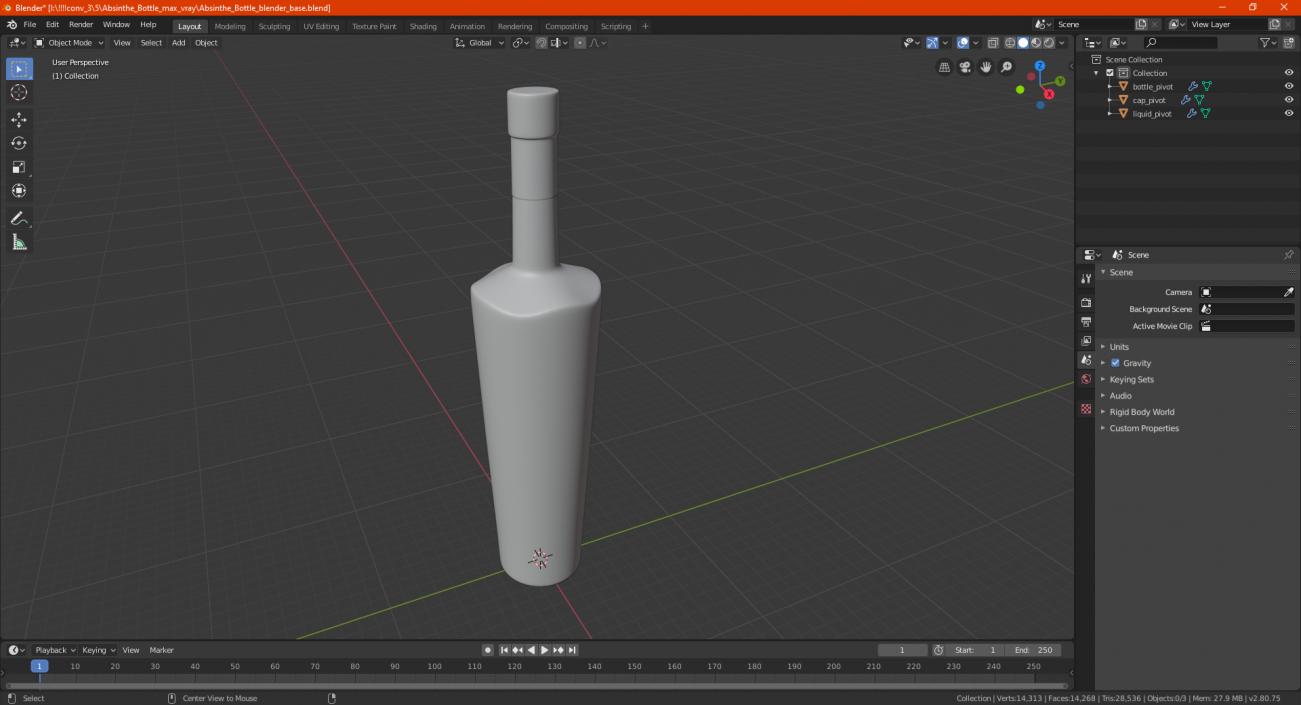 3D model Absinthe Bottle