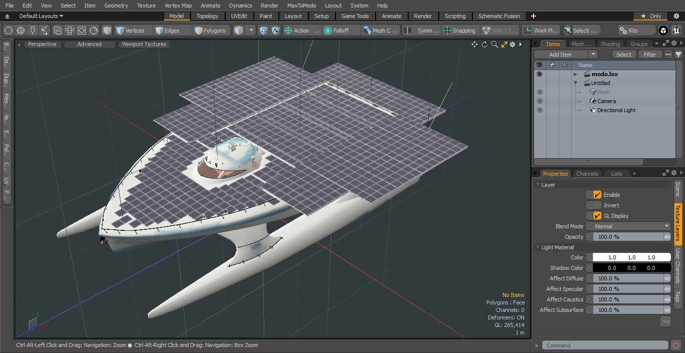 3D Electric Boat PlanetSolar Simple Interior