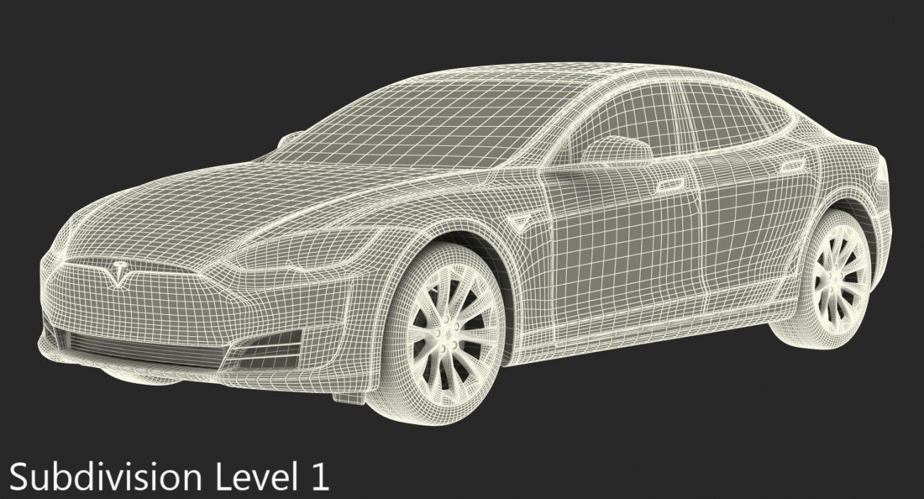 3D model Tesla Model S 100D 2017 Rigged