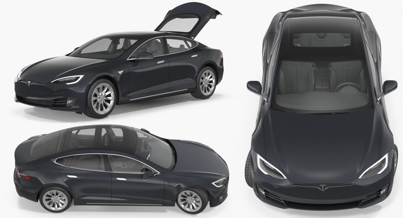 3D model Tesla Model S 100D 2017 Rigged