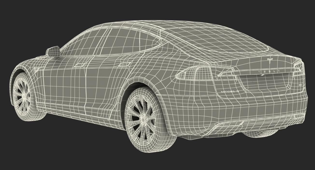 3D model Tesla Model S 100D 2017 Rigged