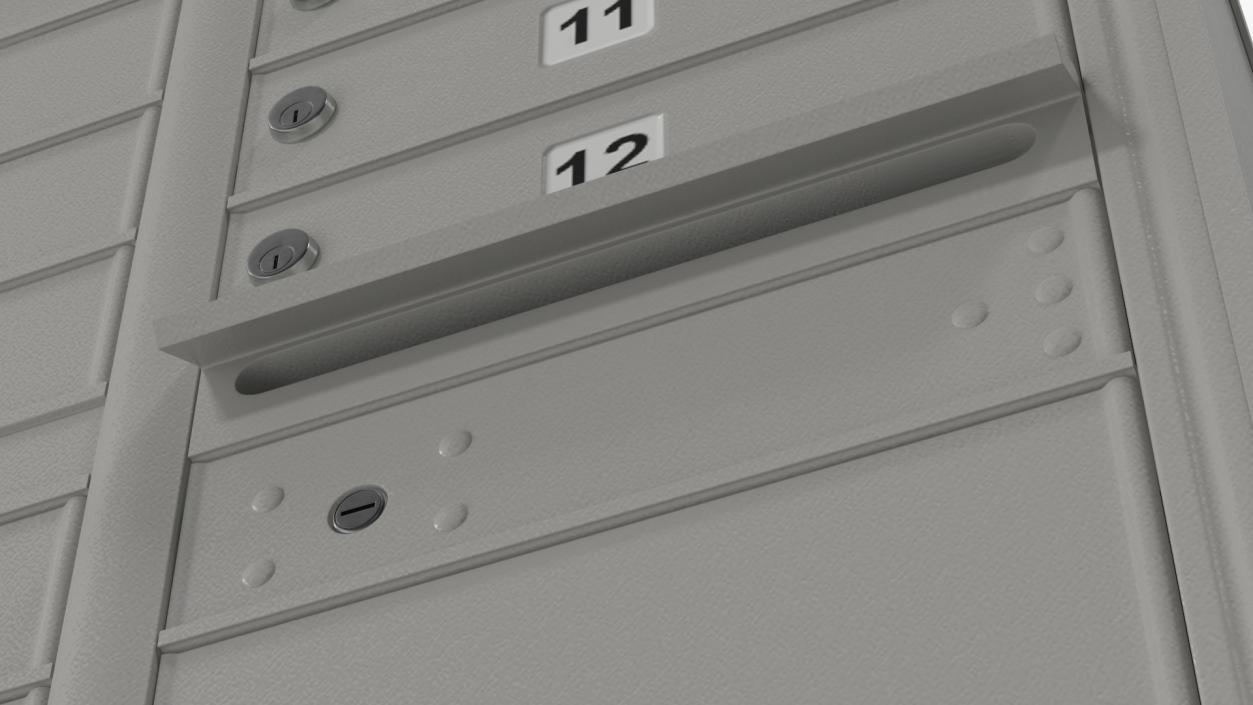 Grey Twelve Door Parcel Cluster Mailbox 3D model