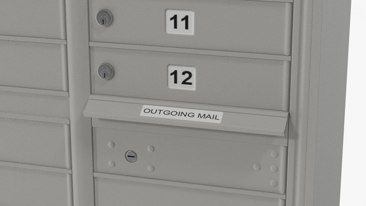 Grey Twelve Door Parcel Cluster Mailbox 3D model