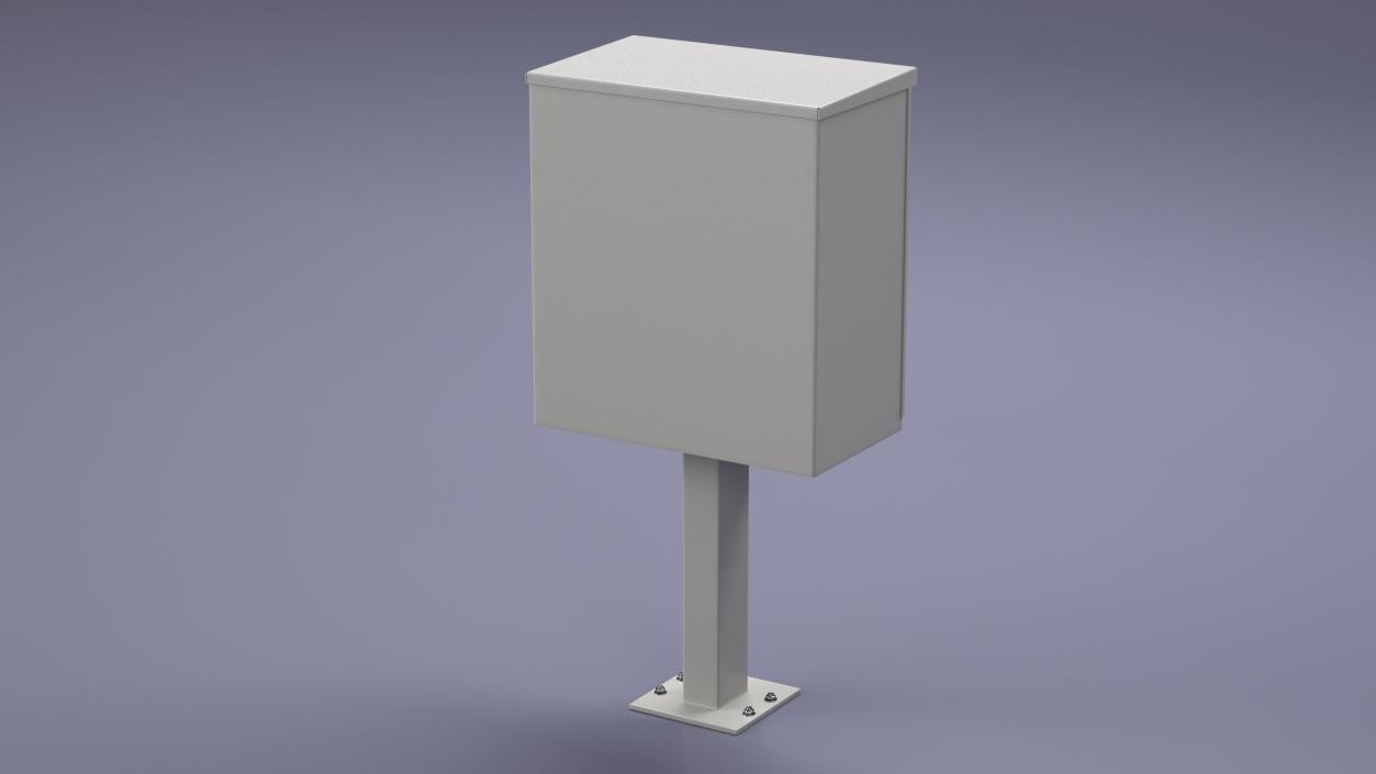 Grey Twelve Door Parcel Cluster Mailbox 3D model