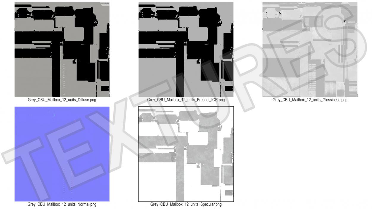 Grey Twelve Door Parcel Cluster Mailbox 3D model