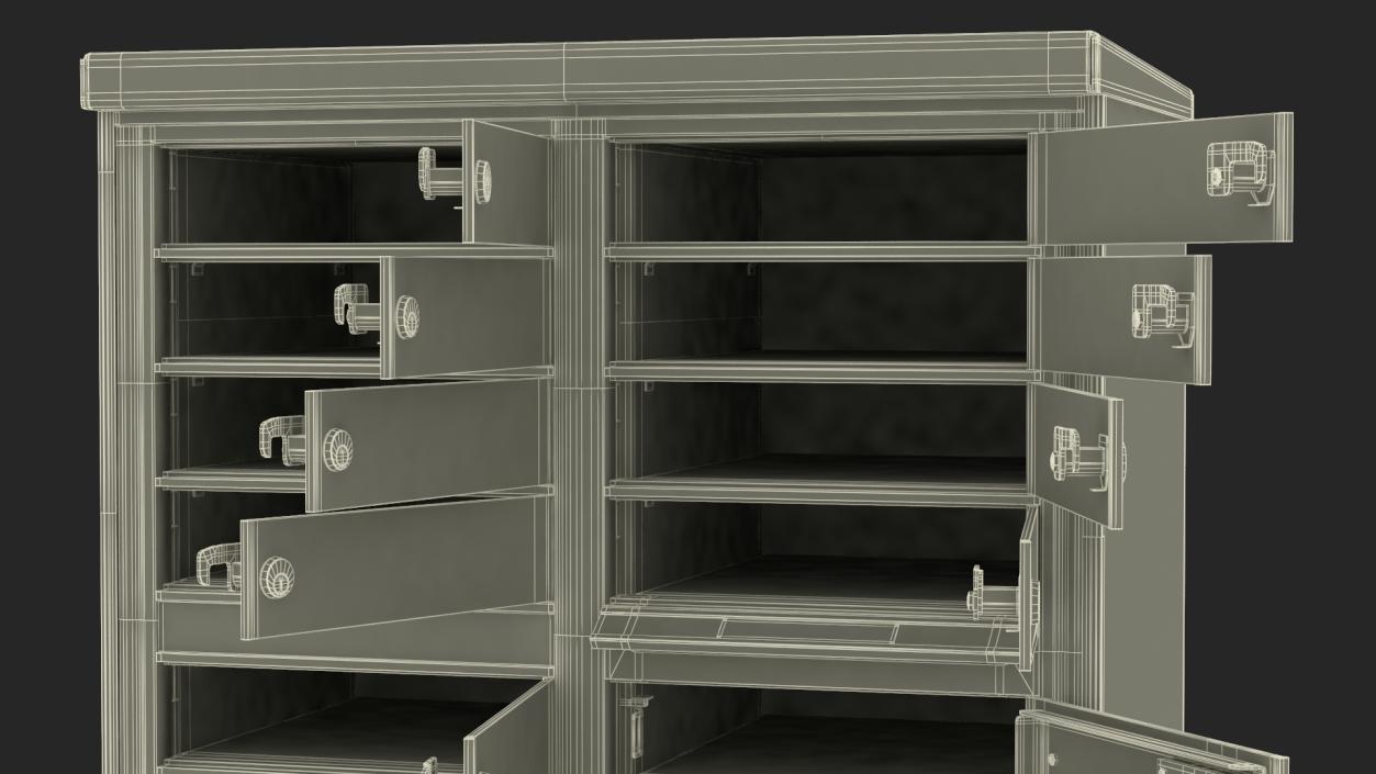 Grey Twelve Door Parcel Cluster Mailbox 3D model