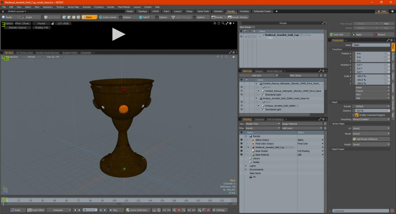 3D model Medieval Jeweled Gold Cup