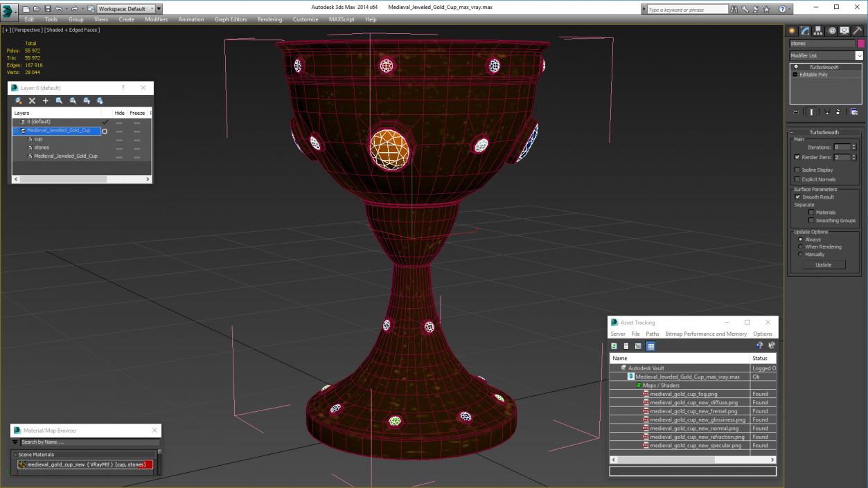 3D model Medieval Jeweled Gold Cup