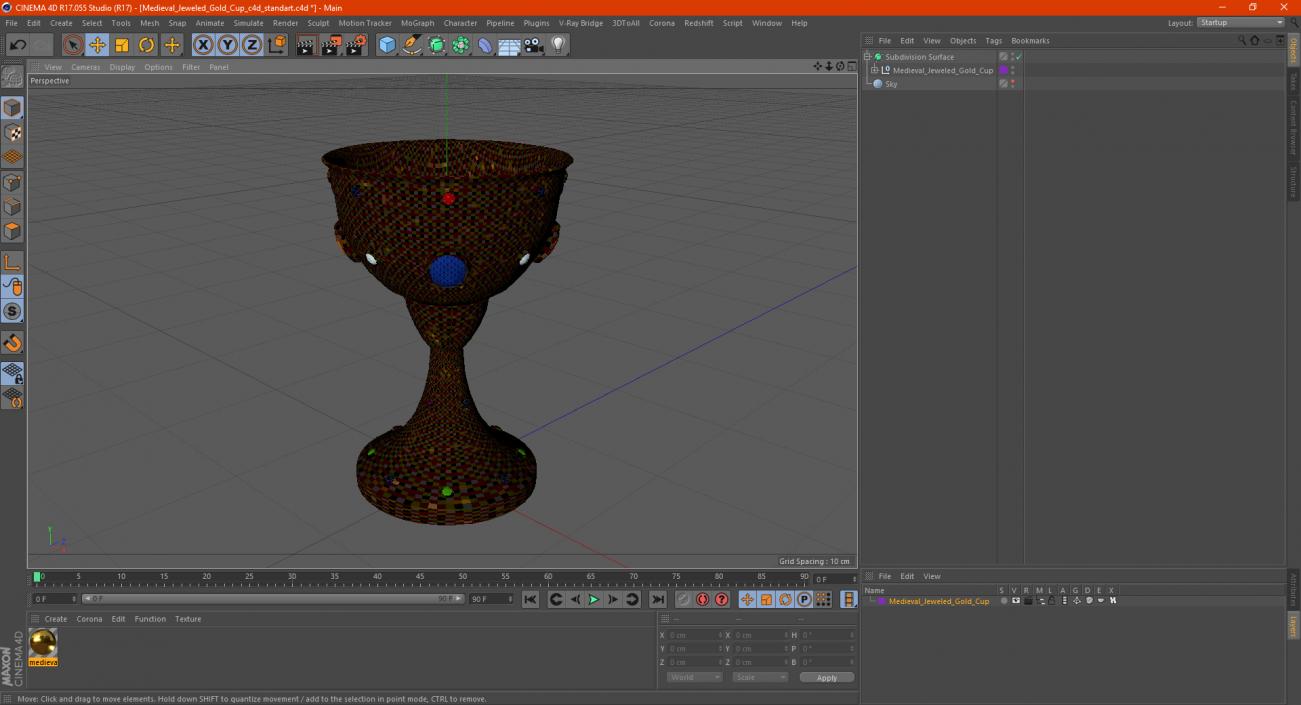 3D model Medieval Jeweled Gold Cup