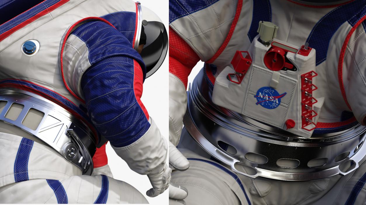 Spacesuit NASA Astronaut xEMU Working Pose 3D