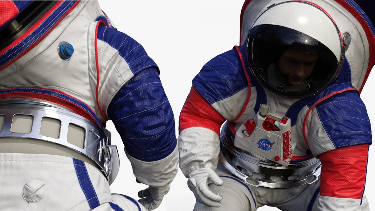 Spacesuit NASA Astronaut xEMU Working Pose 3D