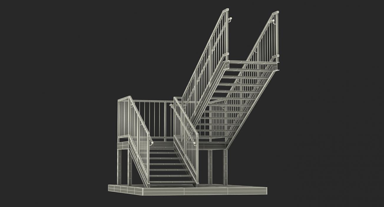 3D Industrial Stairs Collection model