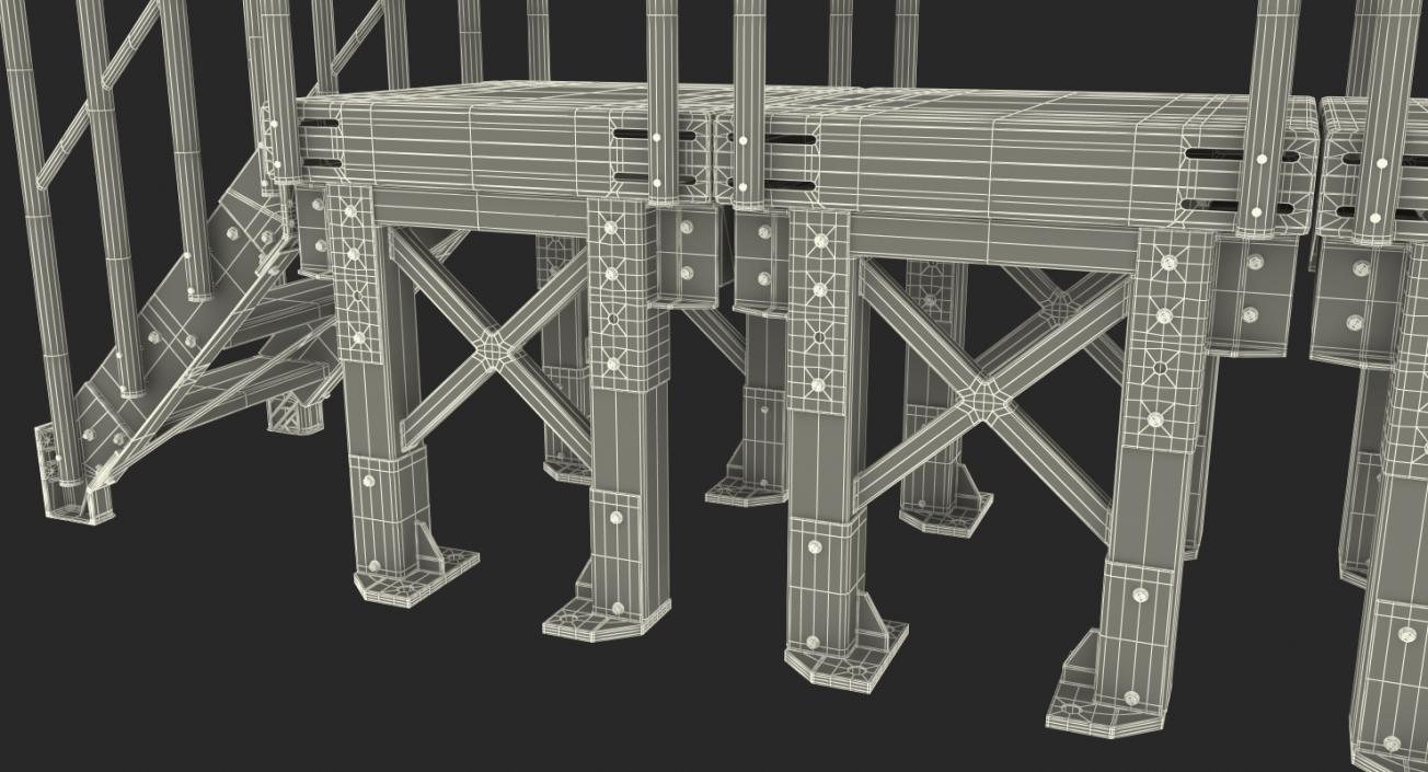 3D Industrial Stairs Collection model