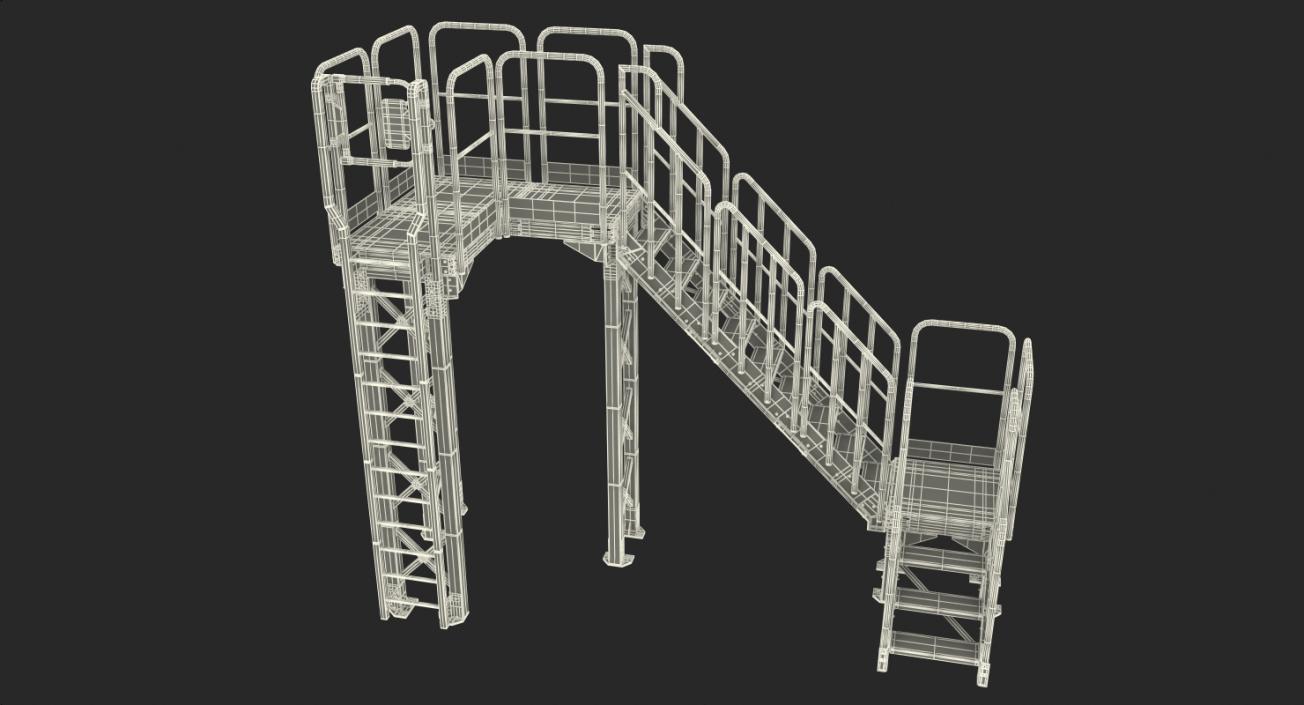 3D Industrial Stairs Collection model