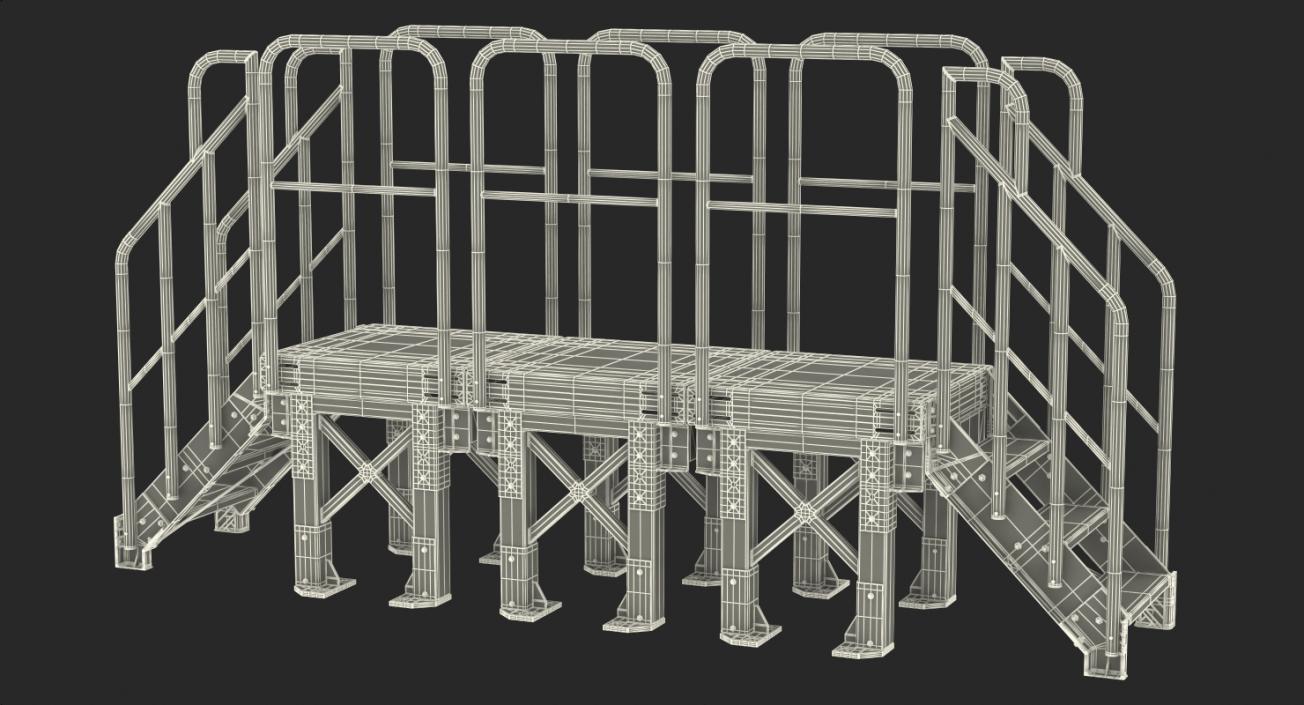 3D Industrial Stairs Collection model