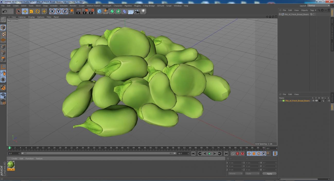 3D model Pile of Fresh Broad Beans