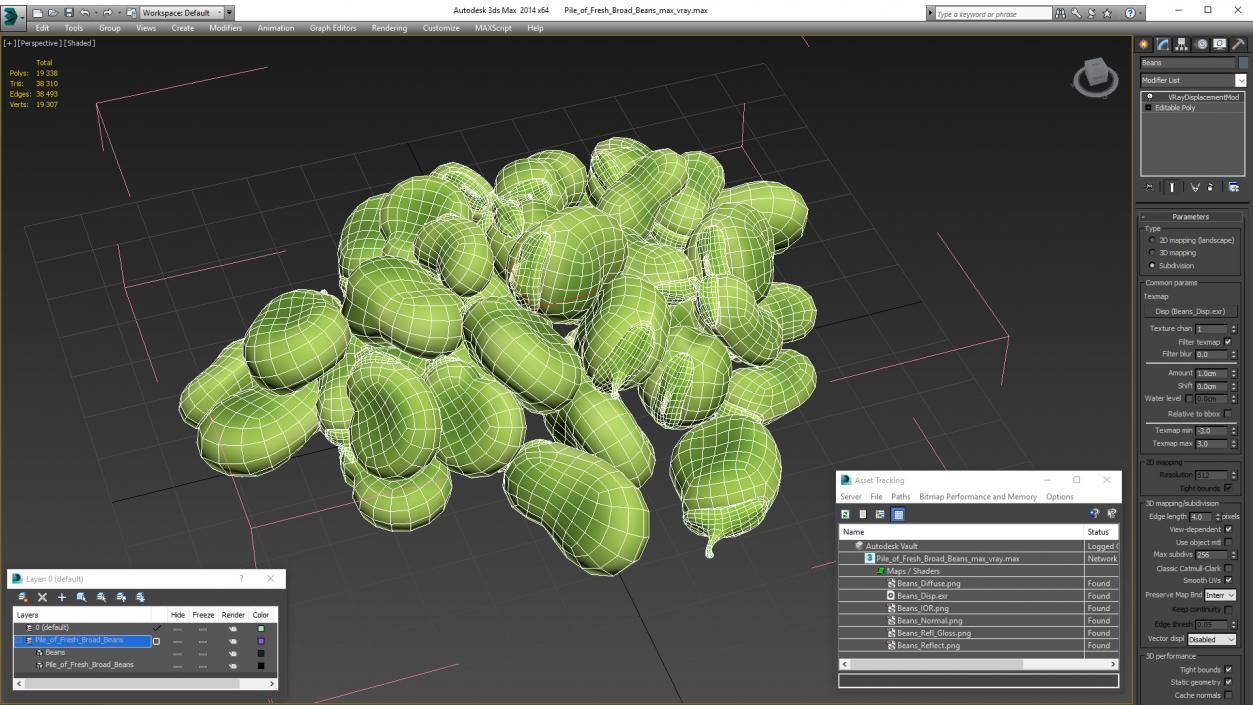 3D model Pile of Fresh Broad Beans