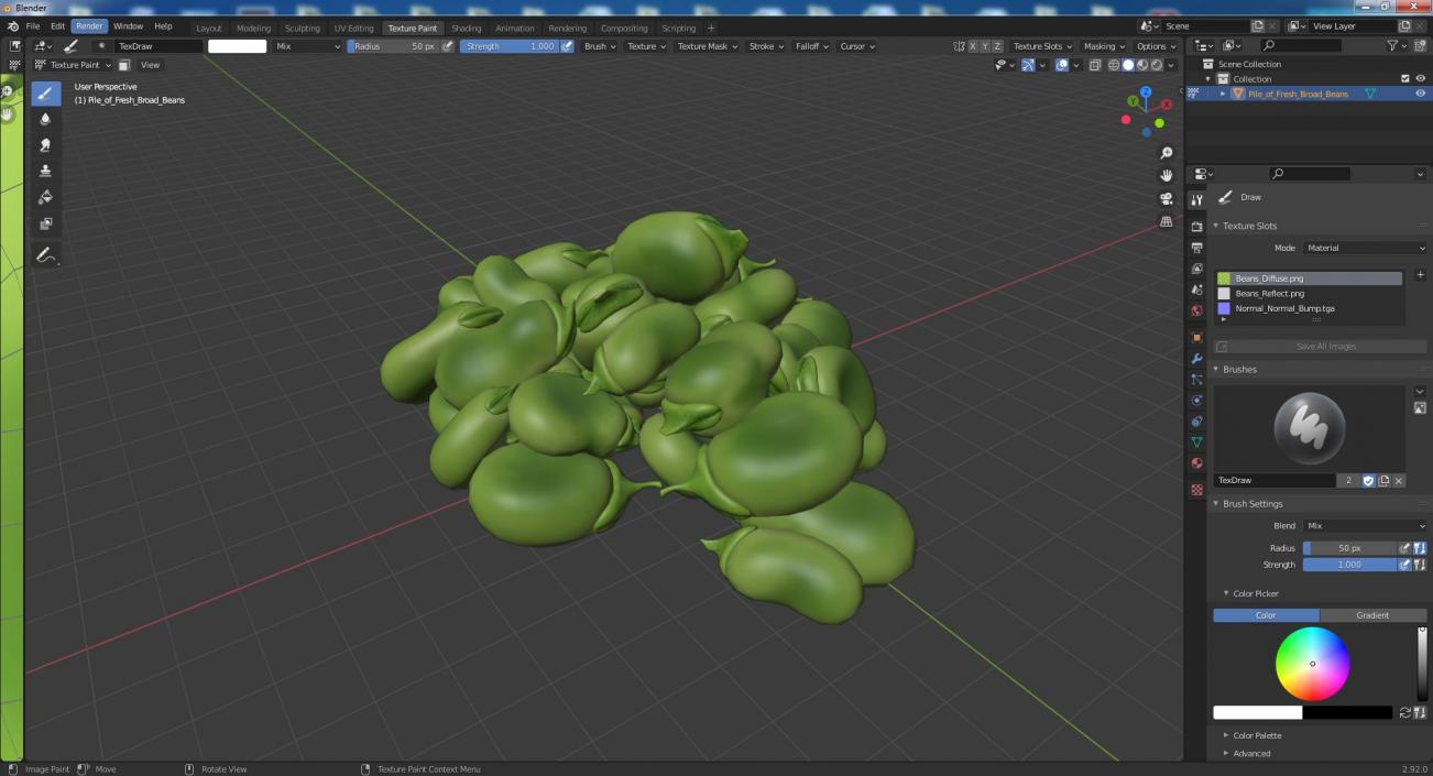 3D model Pile of Fresh Broad Beans