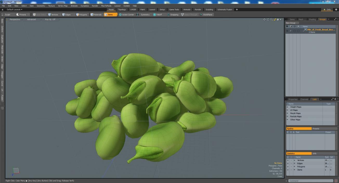 3D model Pile of Fresh Broad Beans