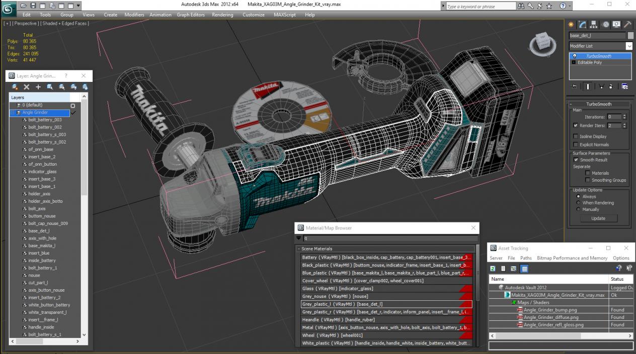 3D Makita XAG03M Angle Grinder Kit