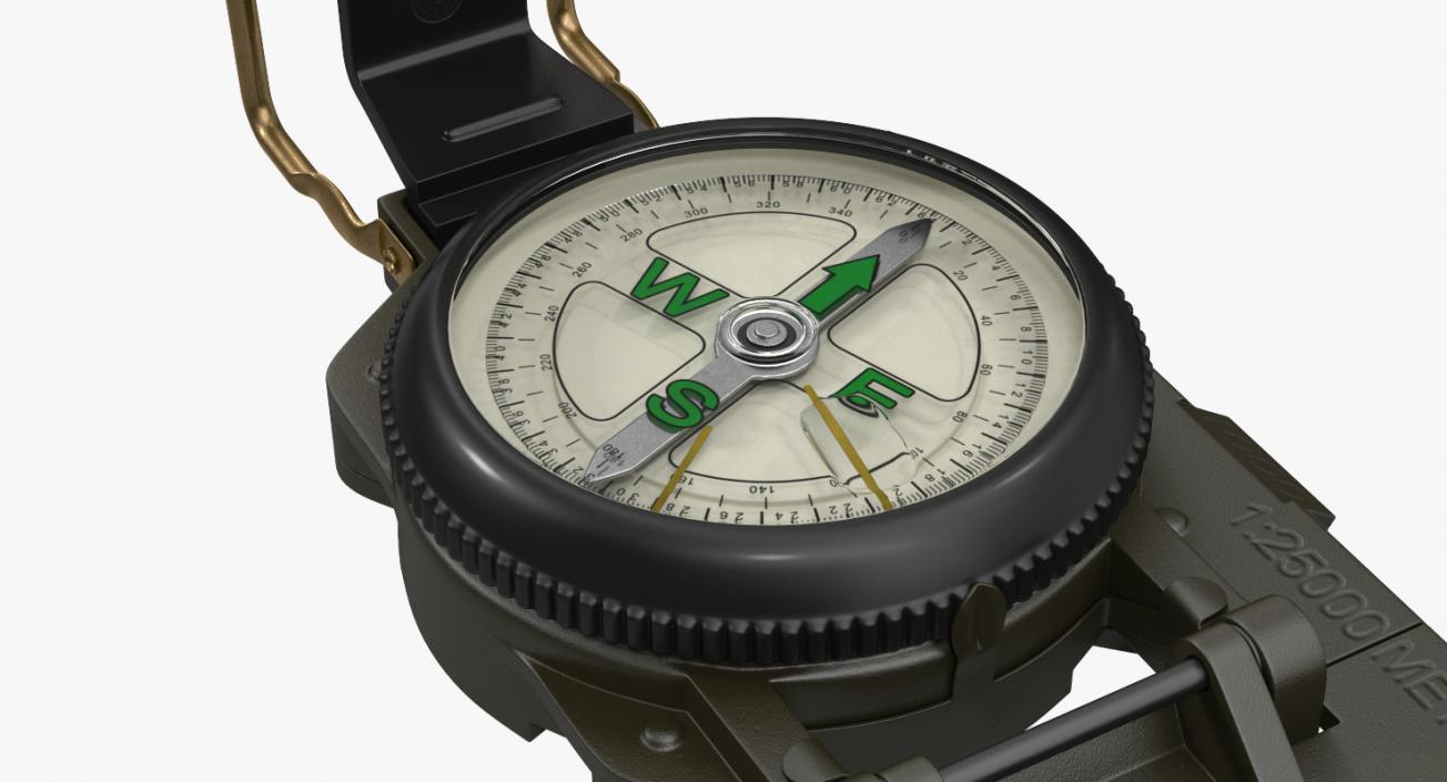 3D Army Pocket Multifunction Compass model