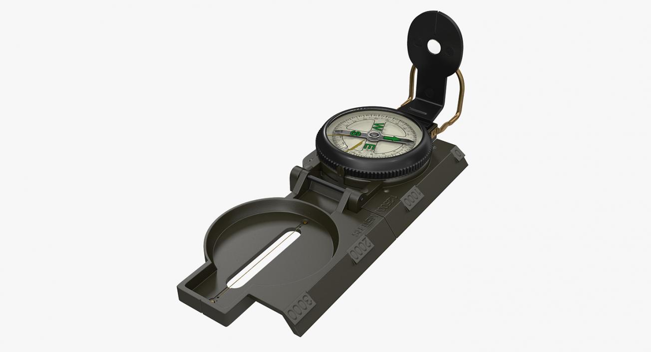 3D Army Pocket Multifunction Compass model