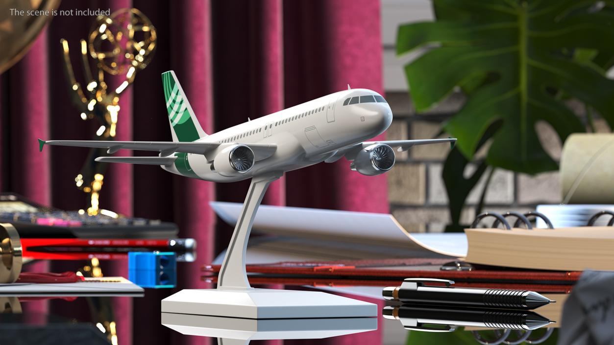 Low Wing Jet Airliner Scale Model with Stand 3D model