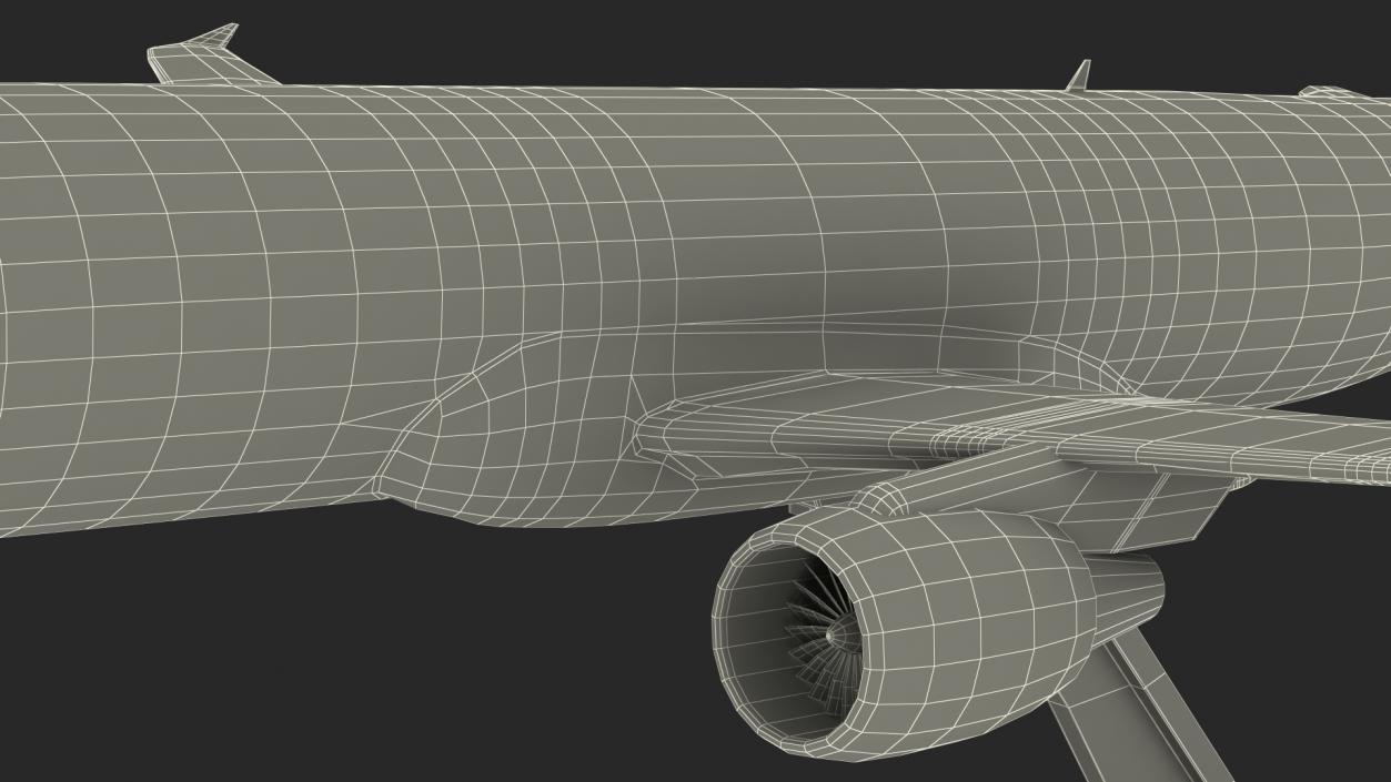 Low Wing Jet Airliner Scale Model with Stand 3D model