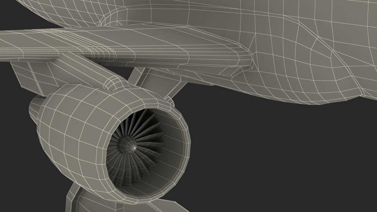 Low Wing Jet Airliner Scale Model with Stand 3D model