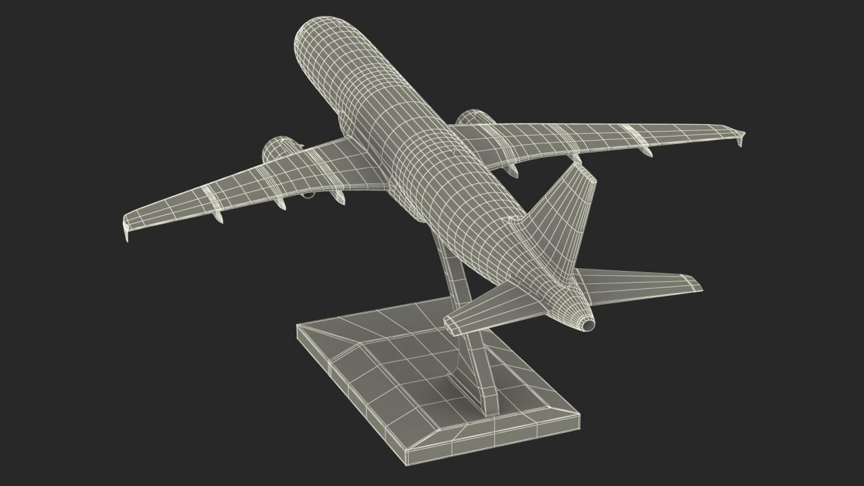 Low Wing Jet Airliner Scale Model with Stand 3D model