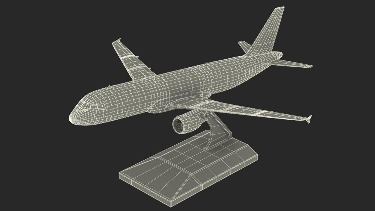 Low Wing Jet Airliner Scale Model with Stand 3D model