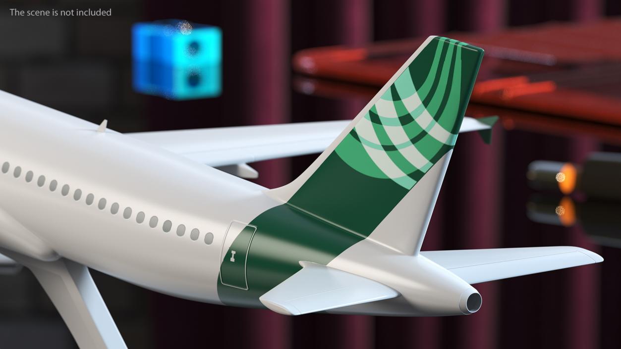 Low Wing Jet Airliner Scale Model with Stand 3D model