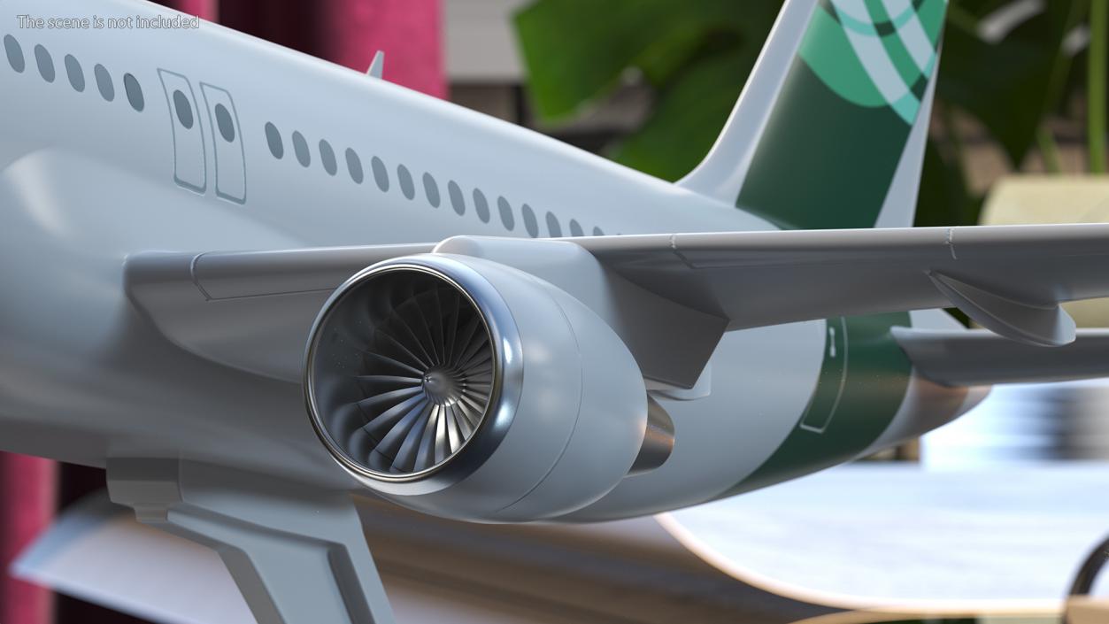 Low Wing Jet Airliner Scale Model with Stand 3D model