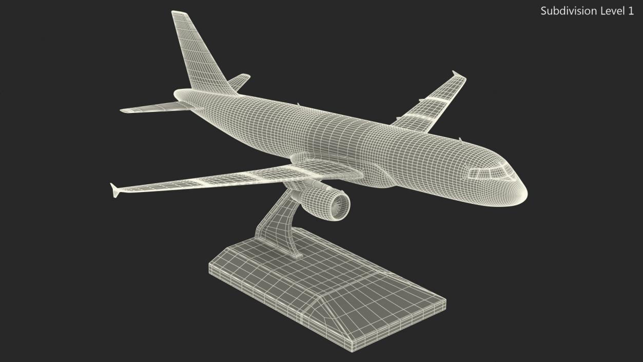 Low Wing Jet Airliner Scale Model with Stand 3D model