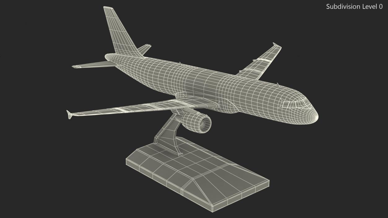 Low Wing Jet Airliner Scale Model with Stand 3D model