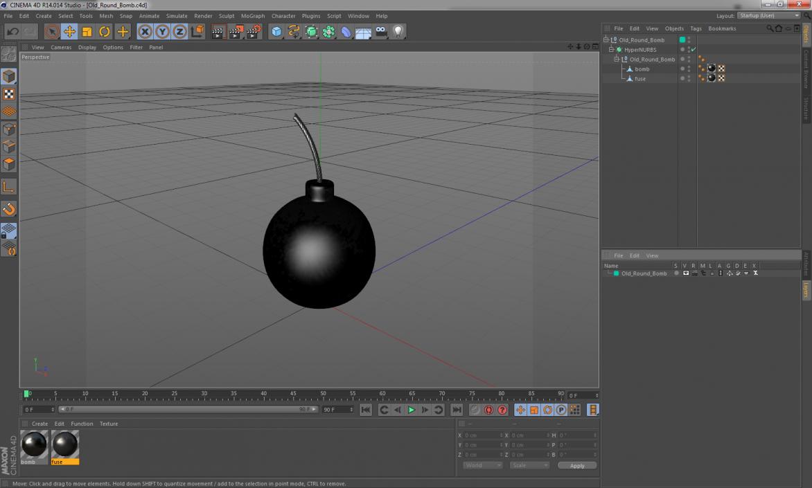 Old Round Bomb 3D model