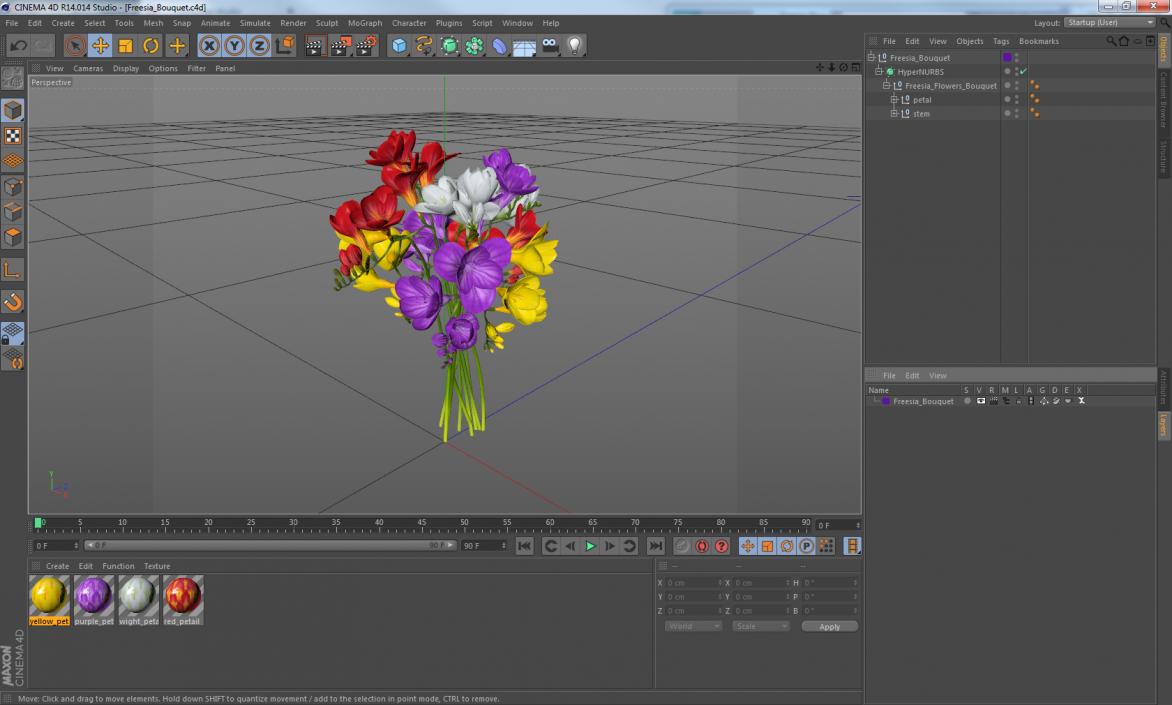 3D model Freesia Bouquet