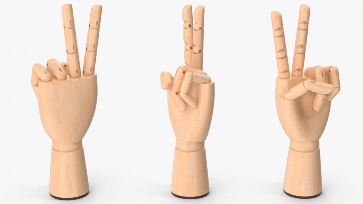 Mannequin Hand for Drawing Peace Pose 3D